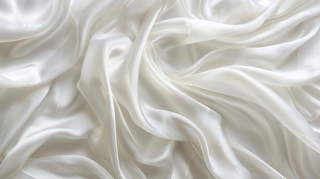 Fondo de textura de tela blanca abstracta tela de onda suave arrugas de seda de satén y algodón