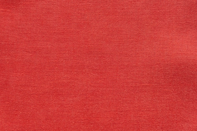 Fondo de textura de tela de lona de lino rojo