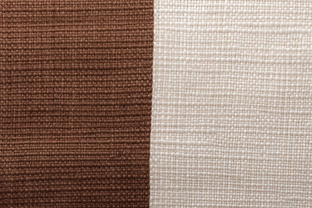 Fondo de textura de tela a rayas marrón y blanco