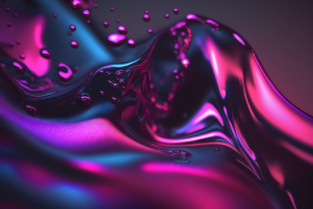 Fondo de textura de tela de seda líquida abstracta brillante detallada en momento de movimiento Tela de satén de seda púrpura Red neuronal IA generada