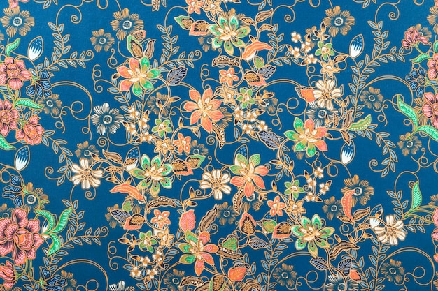 Fondo de textura y textil con motivos tradicionales de seda tailandesa