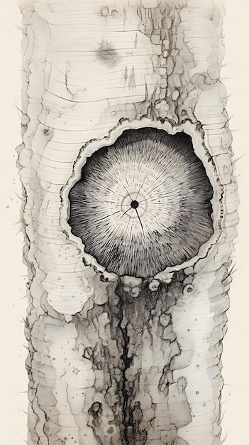 Fondo de textura de tronco de tinta de contornos orgánicos