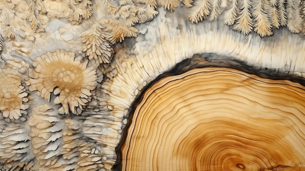 Foto fondo de textura de tronco de tinta de contornos orgánicos