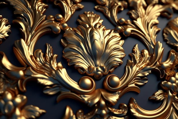 Fondo de textura única barroca intrincada de renderizado 3D