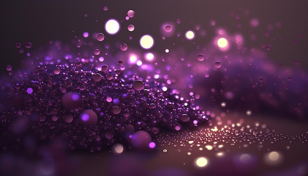 Un fondo texturizado de un bokeh reluciente en tonos morados y violetas