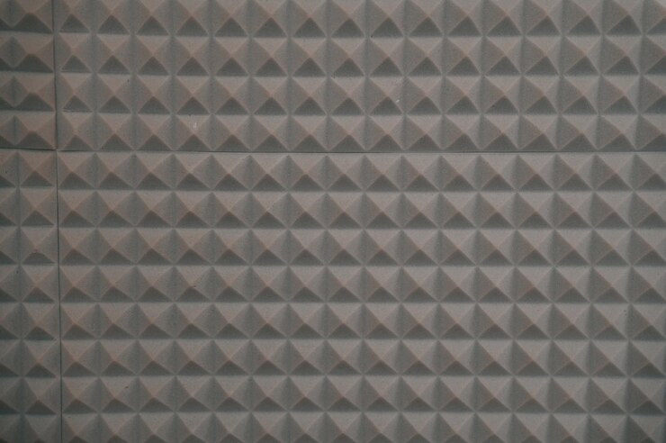Foto fondo texturizado de una pared gris equipo de aislamiento de audio