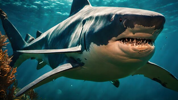 Foto el fondo de tiburón y el papel tapiz muy genial