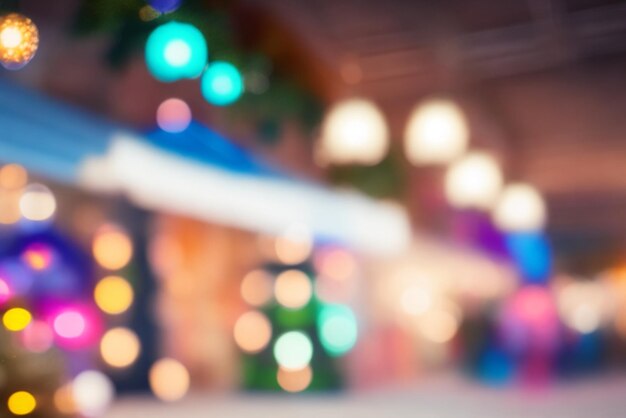 Foto fondo de la tienda 3d bokeh fondo de un centro comercial con luces imagen borrosa