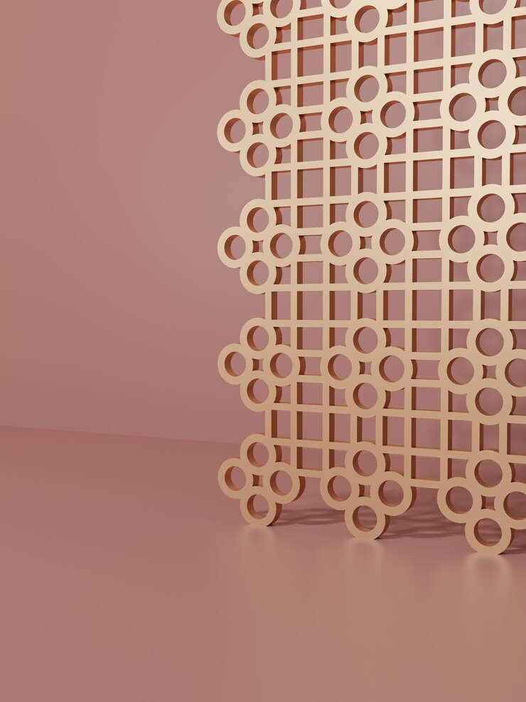 Fondo de tiro de estudio de renderizado 3D monocromo rosa y oro rosa claro con estilo chino