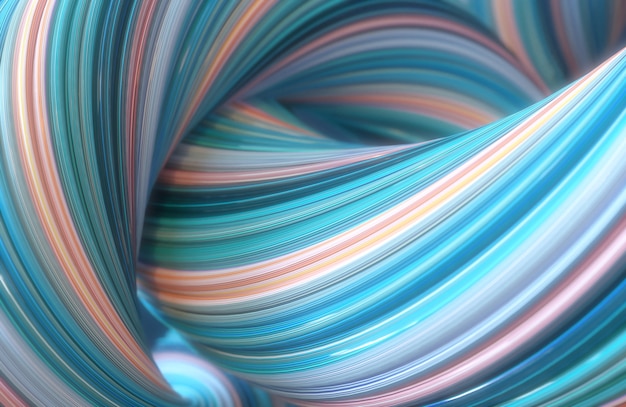 Fondo torcido de la forma del color en colores pastel de la geometría abstracta 3d, representación futurista moderna 3d.