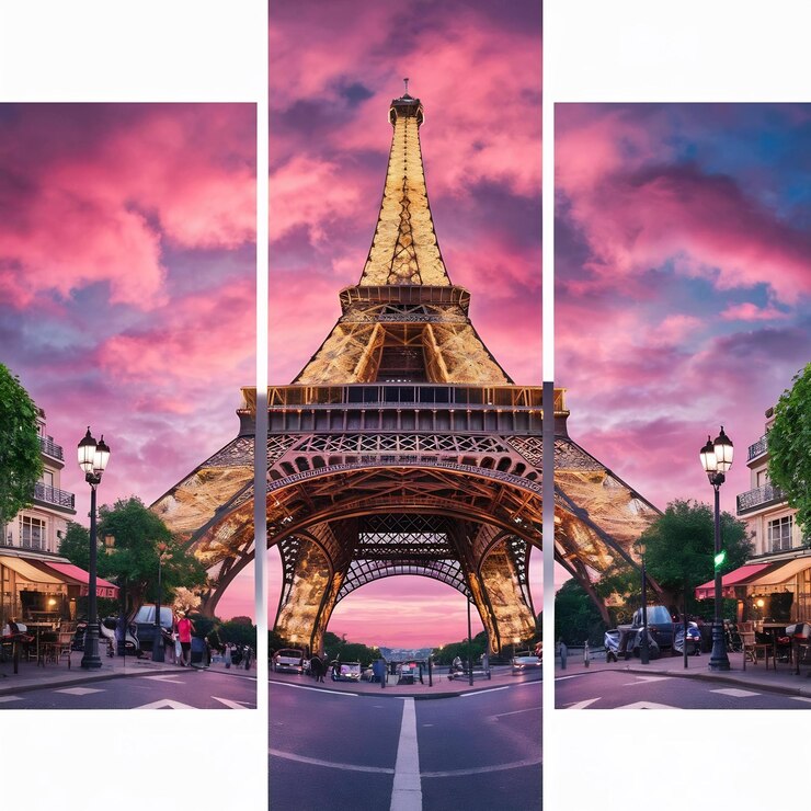 Foto el fondo de la torre eiffel