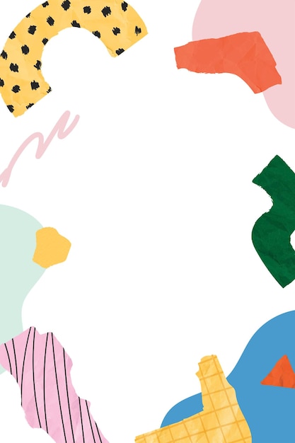 El fondo transparente del borde png de Memphis colorido