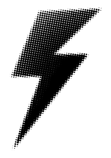 Fondo transparente con diseño de medio tono de relámpago PNG