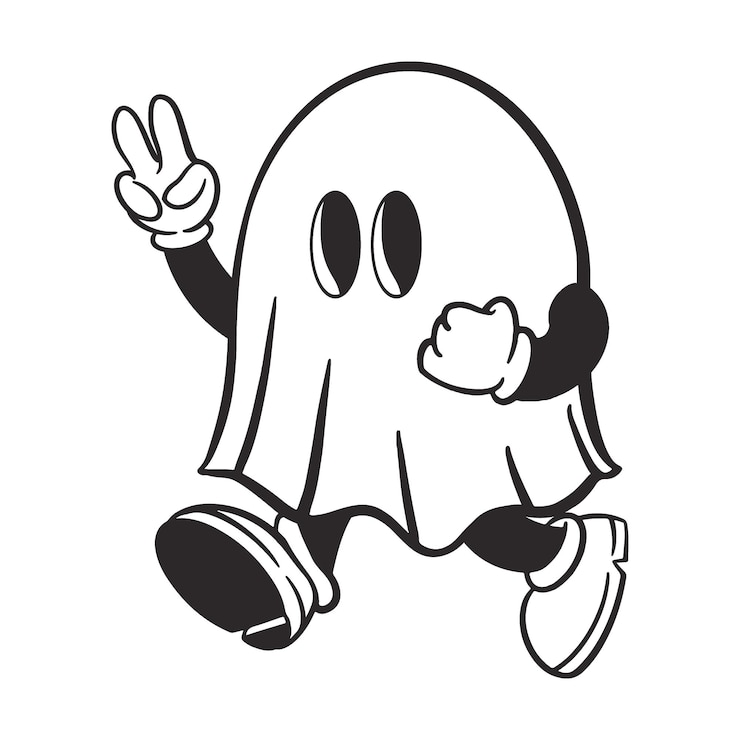 Foto el fondo transparente es una ilustración retro png de fantasmas lindos.