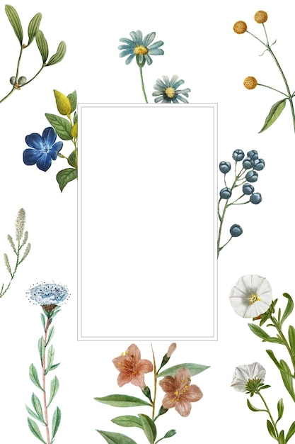 Fondo transparente floral Png con una bandera blanca