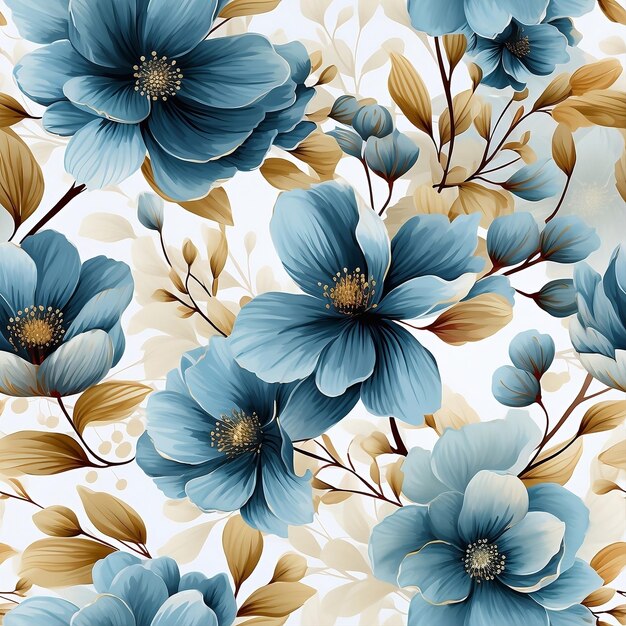 Fondo transparente de flores azules
