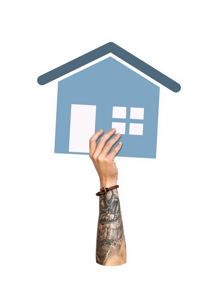 El fondo transparente del icono de la casa png de la mano
