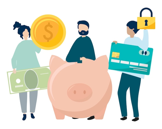 El fondo transparente de la ilustración png de los ahorros