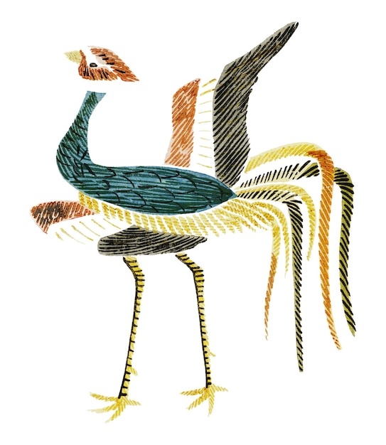 El fondo transparente del pájaro japonés vintage Png