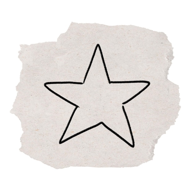 El fondo transparente del papel roto de la pegatina png de la estrella
