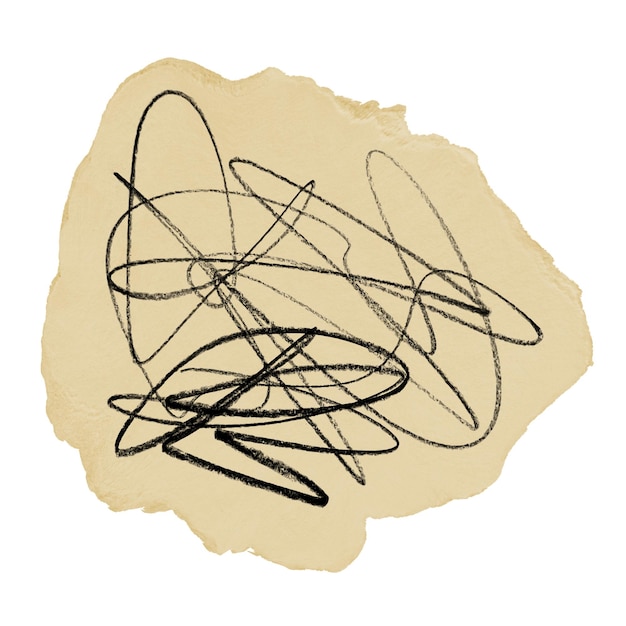 El fondo transparente de la pegatina png de garabateo desordenado