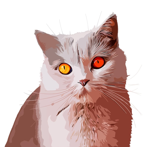El fondo transparente de la pegatina png del gato aterrador