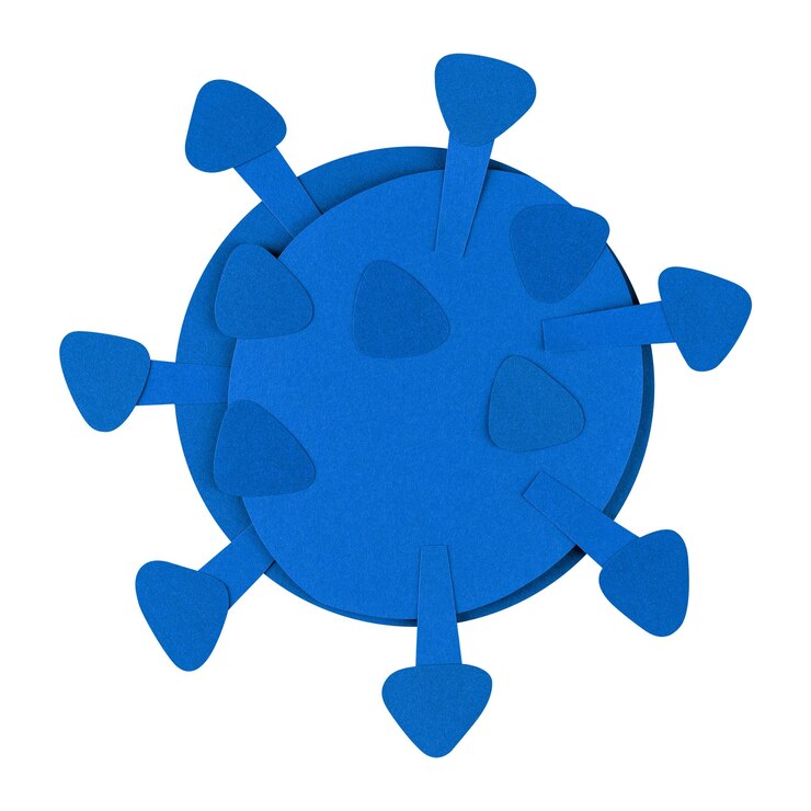 El fondo transparente de la pegatina png de la ultrastructura de Covid-19