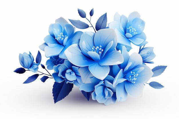 Fondo transparente PNG con flor azul sobre blanco IA generativa