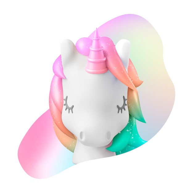 El fondo transparente del unicornio 3D png