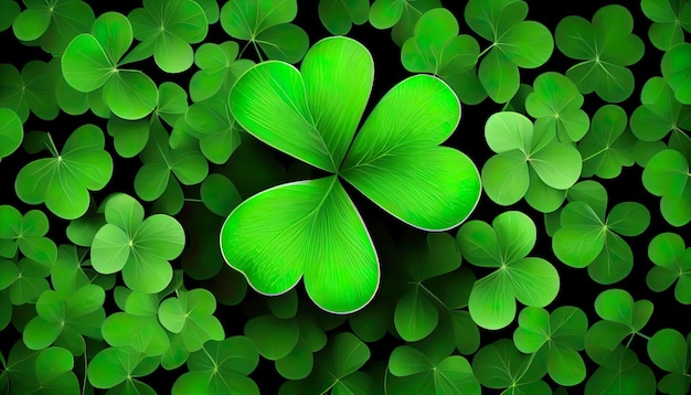 Fondo de trébol para St Patrick Day Ai render