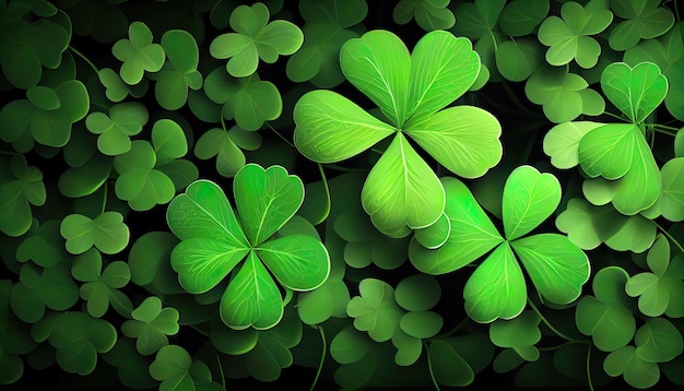 Fondo de trébol para St Patrick Day Ai render