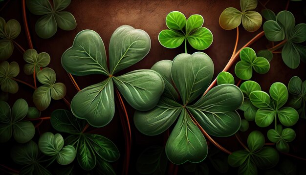 Fondo de trébol para St Patrick Day Ai render