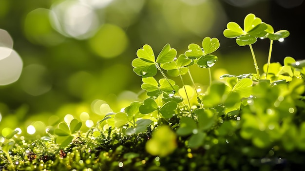 Foto fondo de trébol verde concepto del día de patricio