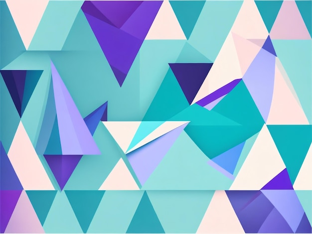 Un fondo triangular colorido con un patrón triangular azul y morado.