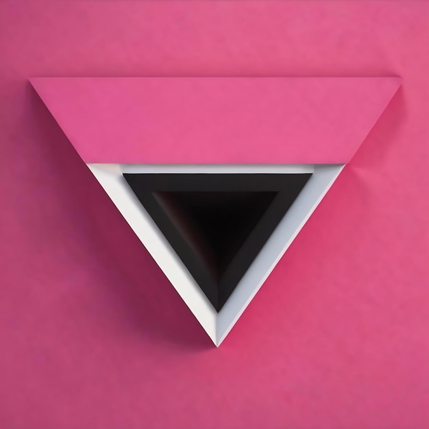 Un fondo triangular rosa con un triángulo blanco en el centro
