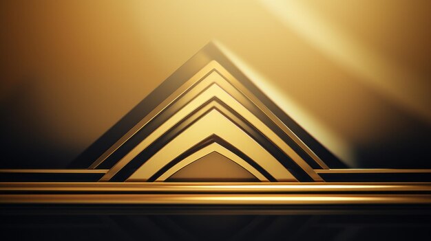 Foto fondo de triángulo dorado con un diseño negro y dorado ai