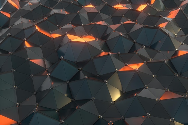 Fondo de triángulo de metal resistente, renderizado 3d.