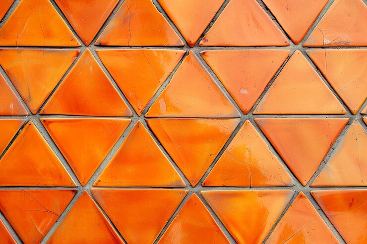 Foto fondo de triángulos en color naranja