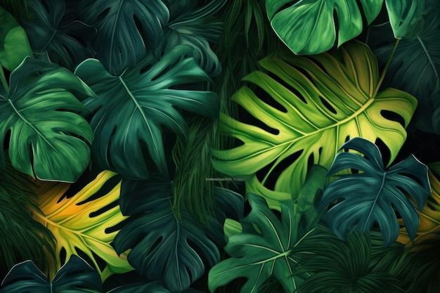 Fondo tropical Ilustración AI GenerativexA