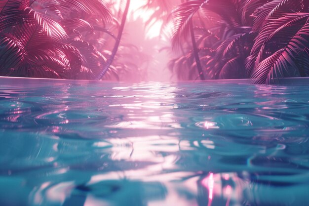 Foto fondo tropical rosa y azul generado por ia