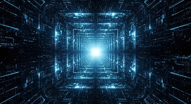 Fondo del túnel azul