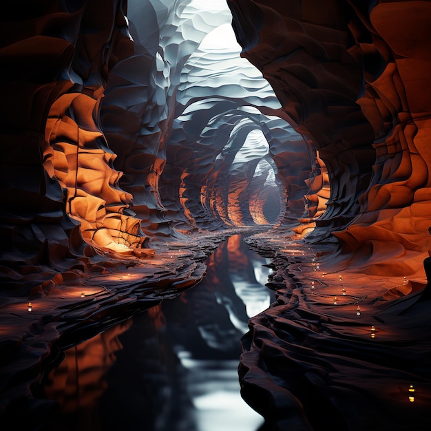 fondo de túnel con luces de neón