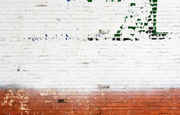 Foto fondo urbano de pared de ladrillo blanco y rojo