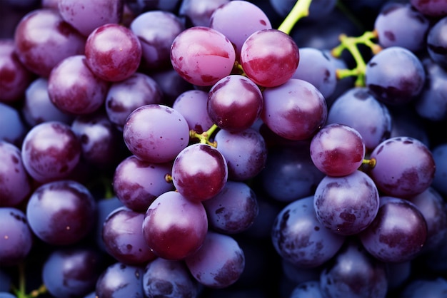 Fondo de uvas rojas uvas moradas