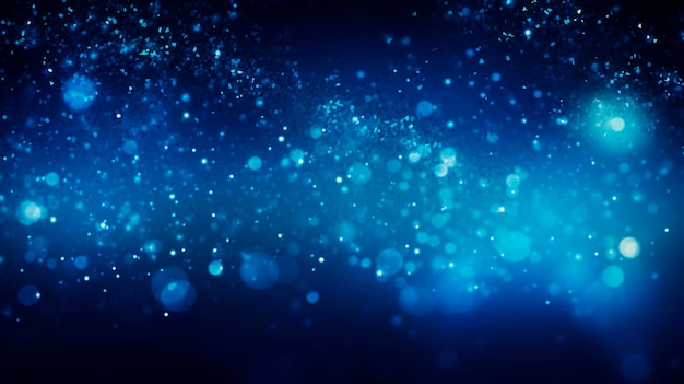 fondo de vacaciones azul con manchas transparentes de Navidad resplandor y brillo brillo diseño de año nuevo
