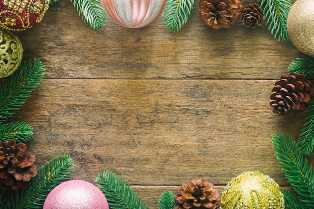 Fondo de vacaciones de Navidad y año nuevo decorado