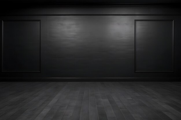 Foto fondo vacío de la sala de estudio de color negro para la exhibición de productos