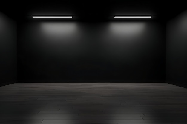 Foto fondo vacío de la sala de estudio de color negro para la exhibición de productos