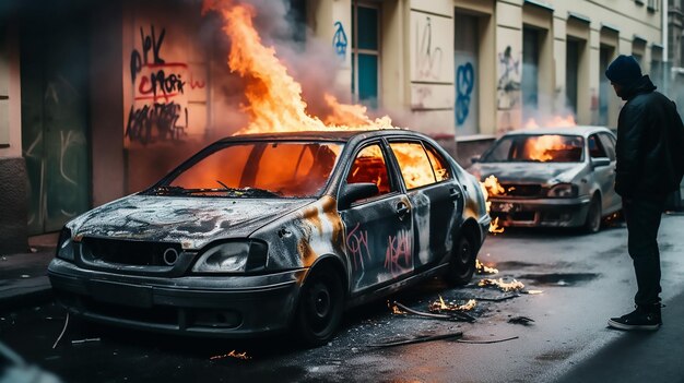 Fondo de vándalos callejeros con pintura de hooligans