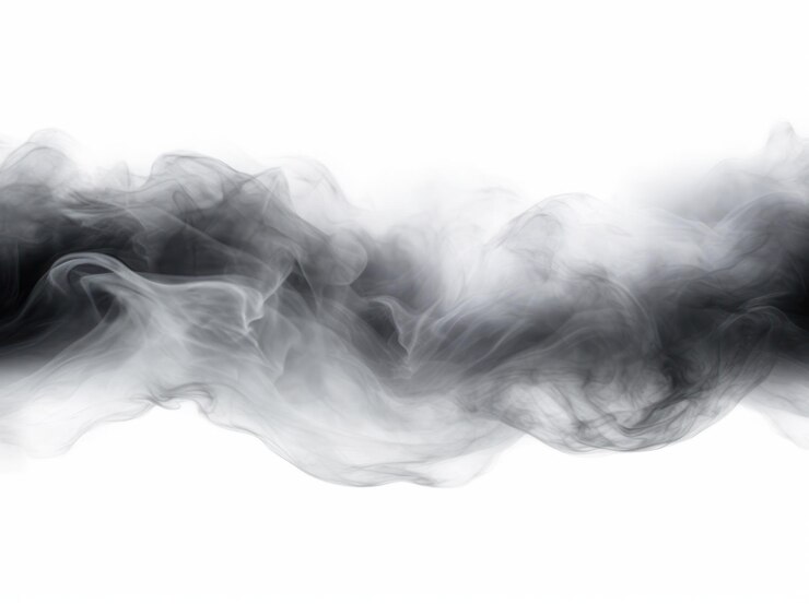 Fondo de vapor de humo humo blanco sobre fondo negro